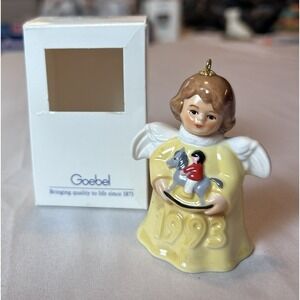 Goebel 1993 Porcelain Angel Bell Christmas Decoration Germany 3D Effect Glazed
